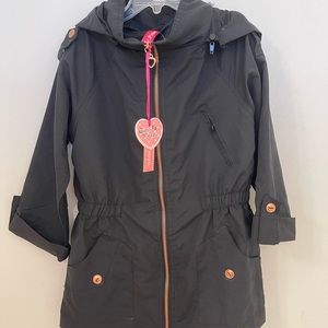 NWT Girls Black trench jacket size 6